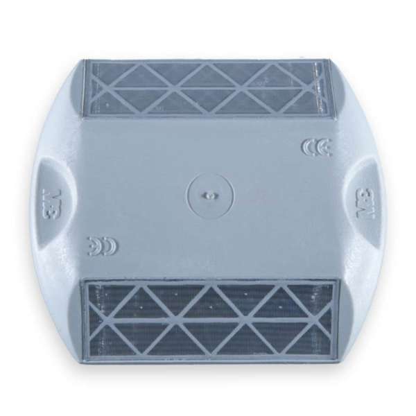 3M Diamond Marker Fahrbahnreflektor, Vorderseite mit beidseitigen Reflexlinsen