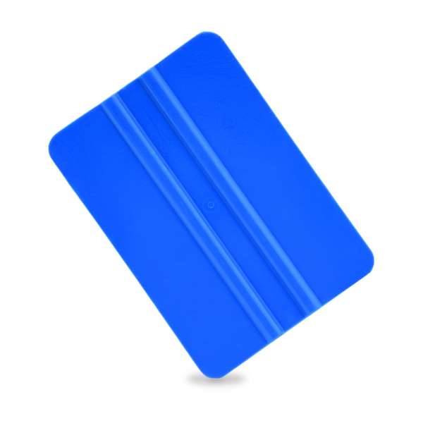 Rückseite des blauen 3M PA-1 Rakels, flache Ansicht ohne Prägung, diagonale Ausrichtung