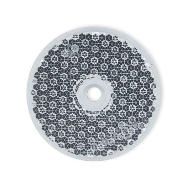 Vorderseite: runder Reflektor Ø60 mm, weiß, mittiges Bohrloch